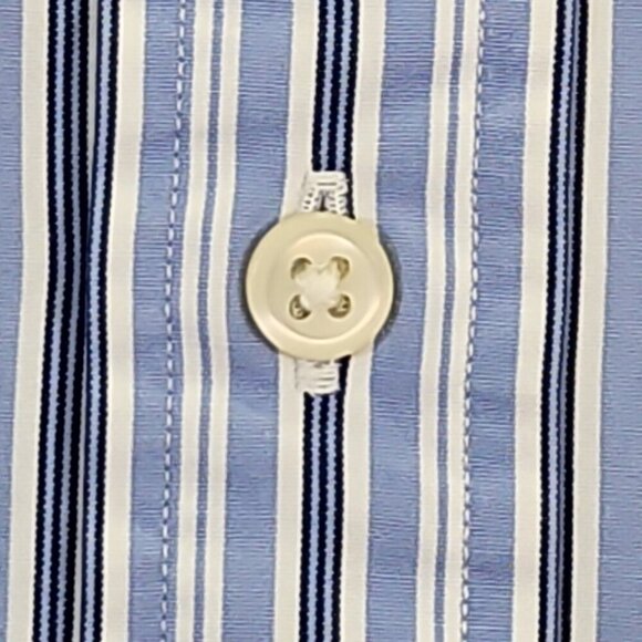 Ralph Lauren Men's Custom Fit Shirt Large Blue White Stripes Old Money Preppy - Picture 9 of 16